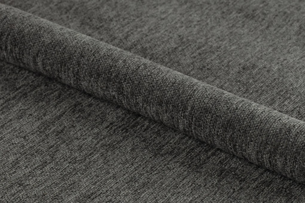 MAZZONI EXPORT FIORA Gri Închis (material Apia 458)/cadru negru – SCAUN MODERN TAPITAT DIN CHENILLE PENTRU LIVING/BUCĂTĂRIE