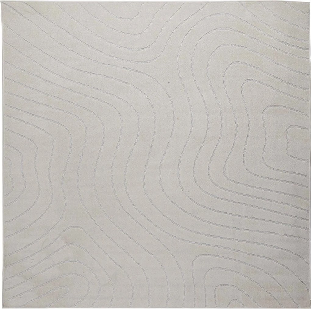 vidaXL Covoare de zonă Pătrat PALMERAS Crem 240 x 240 cm Poliester