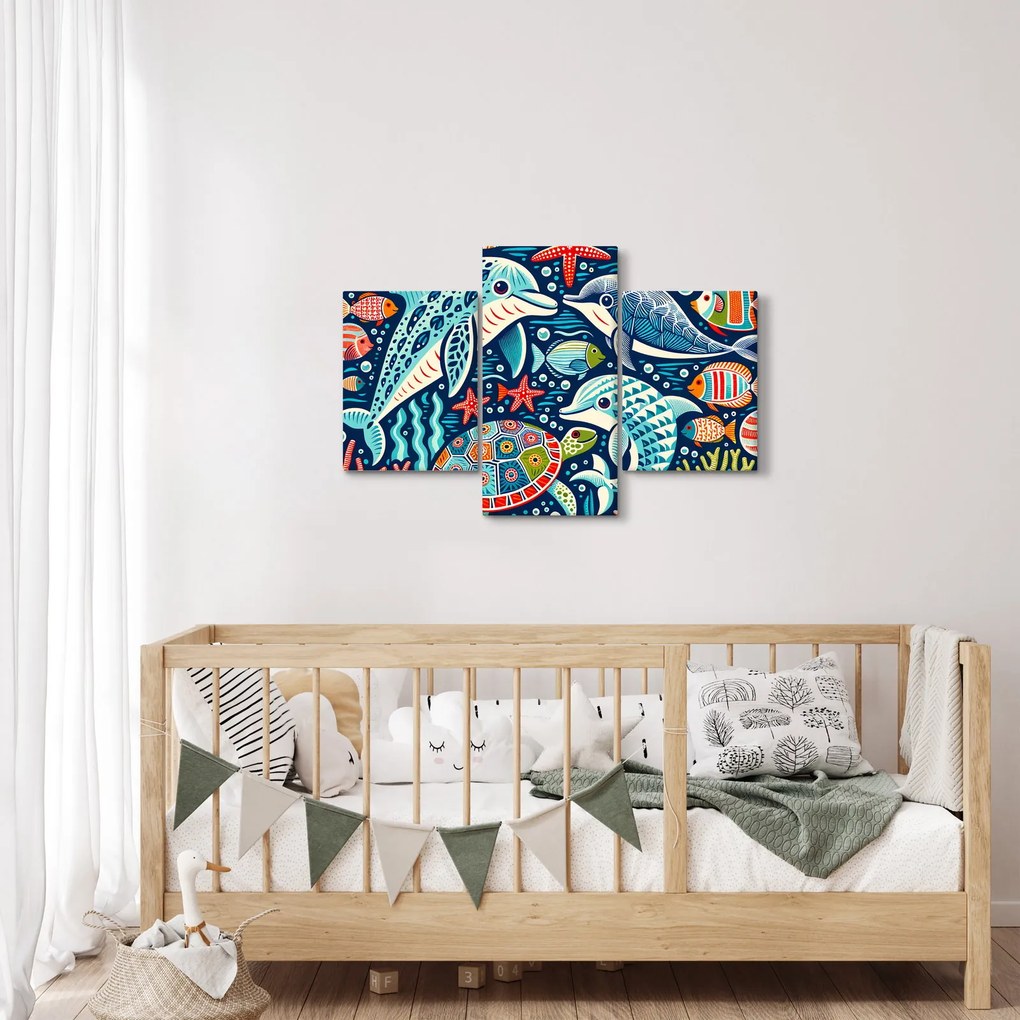Tablou – Animale acvatice desenate (90x60 cm)
