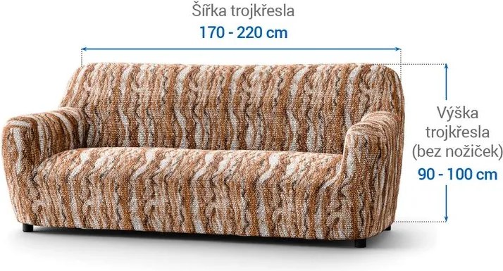 Gaico Huse bielastice OCEANO NOU cărămizii fotoliu triplu (l. 170 - 220 cm)