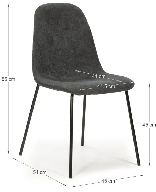 Scaune de dining gri-închis 4 buc. Renne – Marckeric
