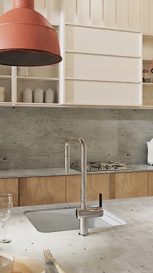 MOMI Baterie Bucătărie cu Pipă Extractibilă – Cromat (BKM_073N)