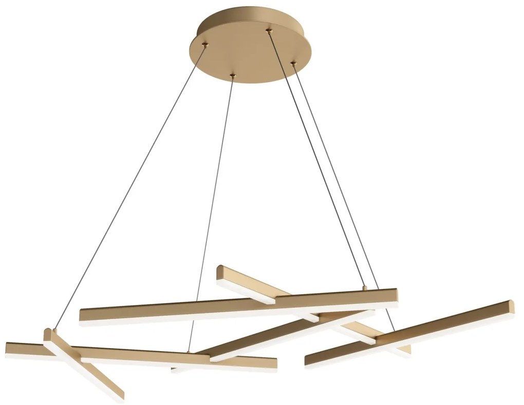 Lustra LED design modern Line auriu mat 3000K