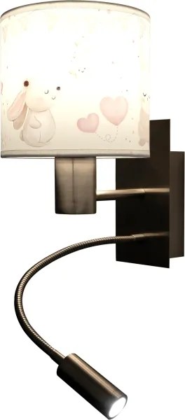 Brilagi - Lampă LED Flex BOBO 1xE27/25W/230V + LED/3W, crom mat/crem/iepurași