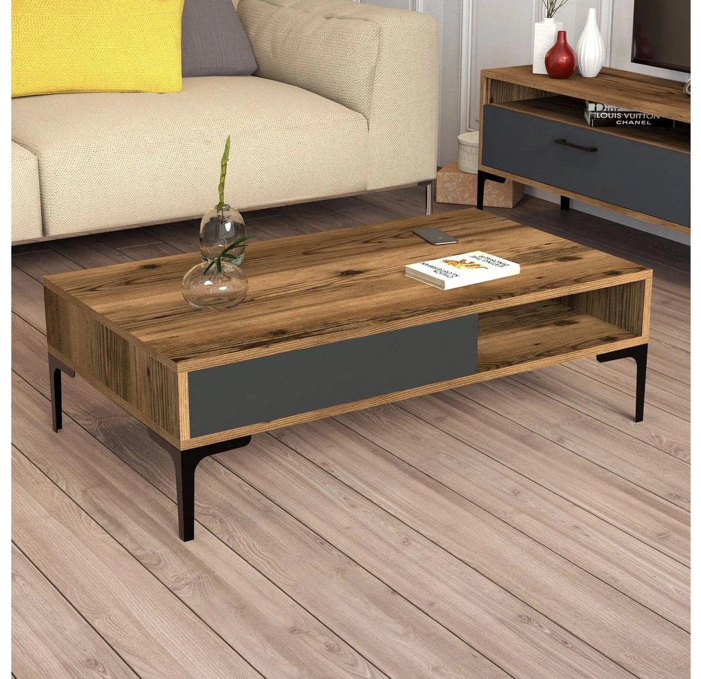 Set mobilier living Irma (nuc + antracit). 1089189