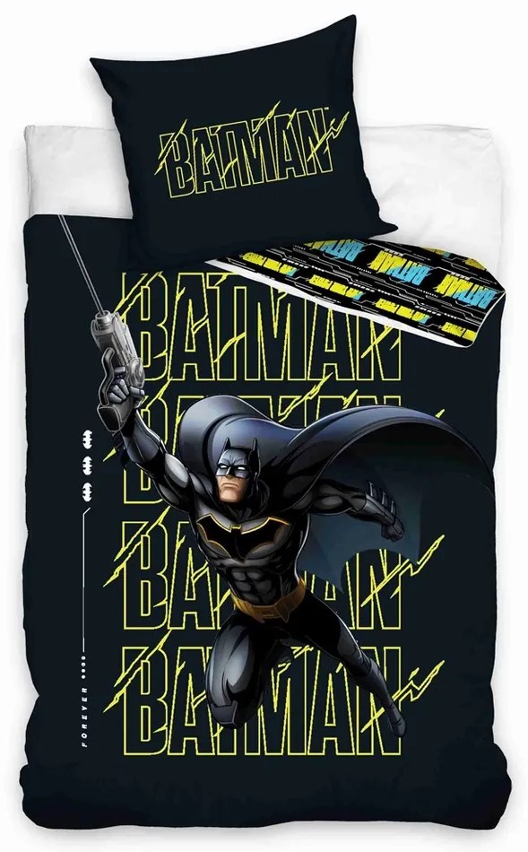 Lenjerie de pat din bumbac Batman Cavalerul Negru,140 x 200 cm, 70 x 90 cm