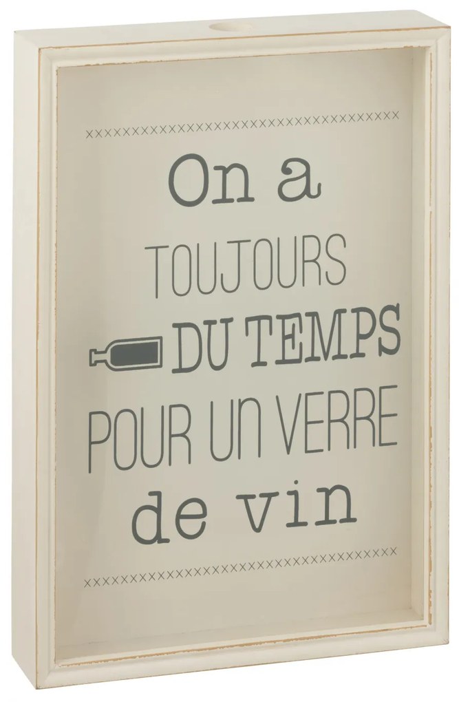 Decoratiune perete, Lemn, Alb, 50x35x8