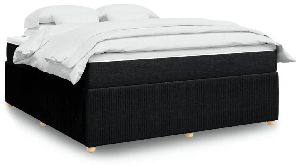 3285590 vidaXL Pat box spring cu saltea, negru, 180x200 cm, catifea