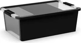 Cutie de depozitare neagră din plastic cu capac 55x35x19 cm Bi-Box M – KIS