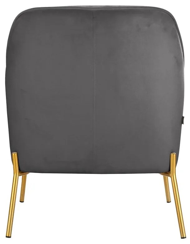 Fotoliu gri cu tapițerie din catifea Runa – Støraa