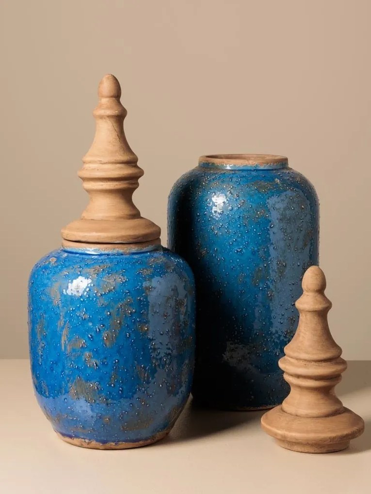 Set 2 borcane decorative, din ceramica, Jericho