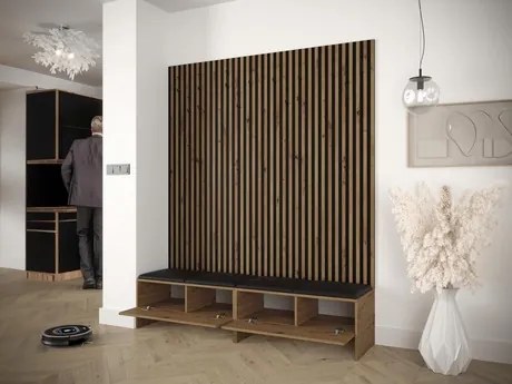 Mobilier hol Esmaldos V (Stejar artisan + Negru + Gri) . 1104712