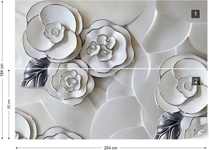 GLIX Fototapet - Luxury 3D Flowers Vliesová tapeta  - 254x184 cm