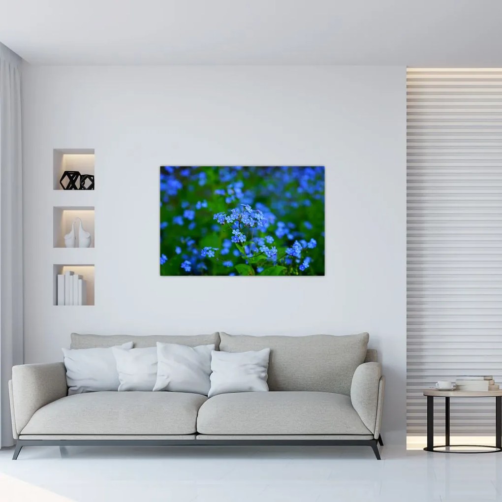 Tablou cu flori albastre (90x60 cm)