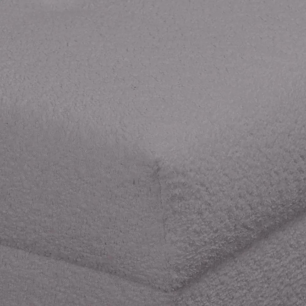 Taburet gri închis cu tapițerie din stofă bouclé Ariella – Ropez