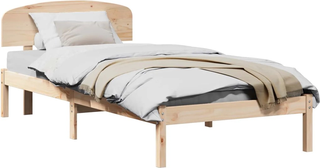 vidaXL Cadru de pat natural 100 x 200 cm Lemn de pin masiv