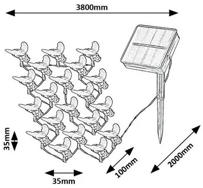 Lampă solară decorativă Rabalux 77002 de exterior Bobus, albine