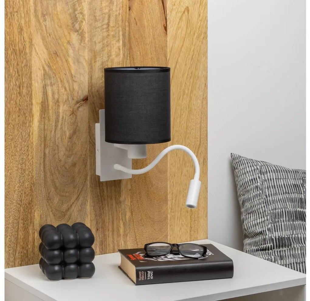 Lampă LED de perete Brilagi NUBILA 1xE27/25W/230V + LED/3W alb/negru