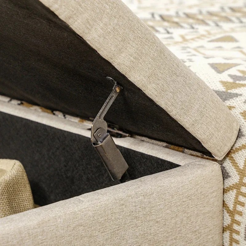 BAC4 - Bancuta 110 cm, divan, bancheta, banca living, dormitor, hol, lada depozitare - Crem