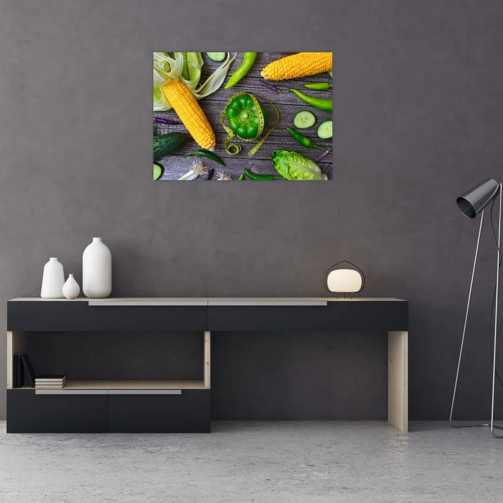 Tablou pe sticlă cu legume (70x50 cm)