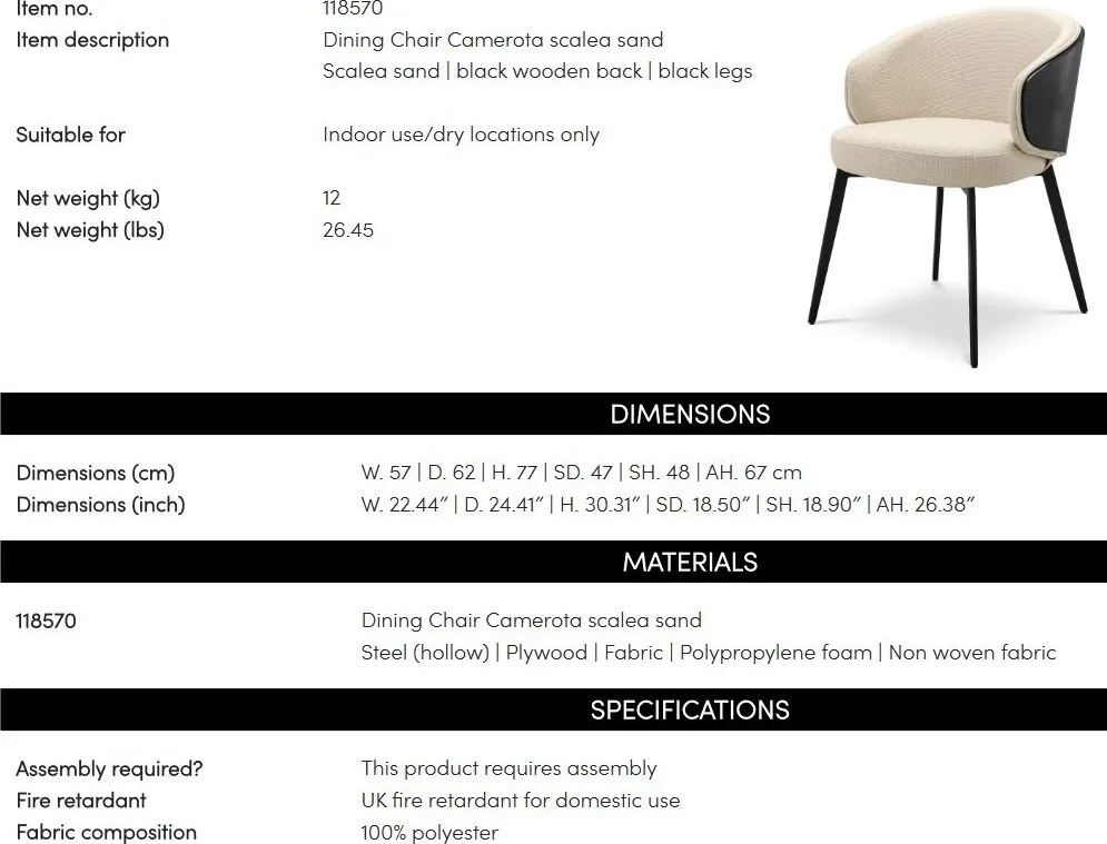 Scaun design elegant LUX Camerota