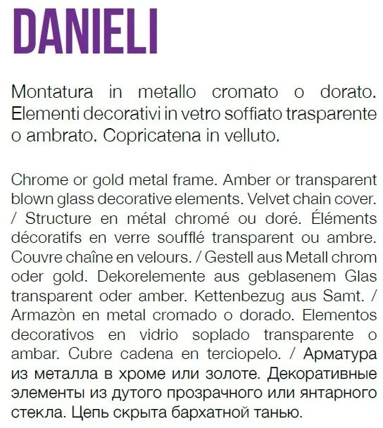 Candelabru design elegant DANIELI SP8 ambra 159973