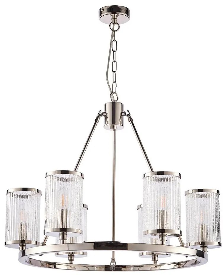 Lustră pe lanț Endon 74128 EASTON 6xE14/6W/230V crom lucios