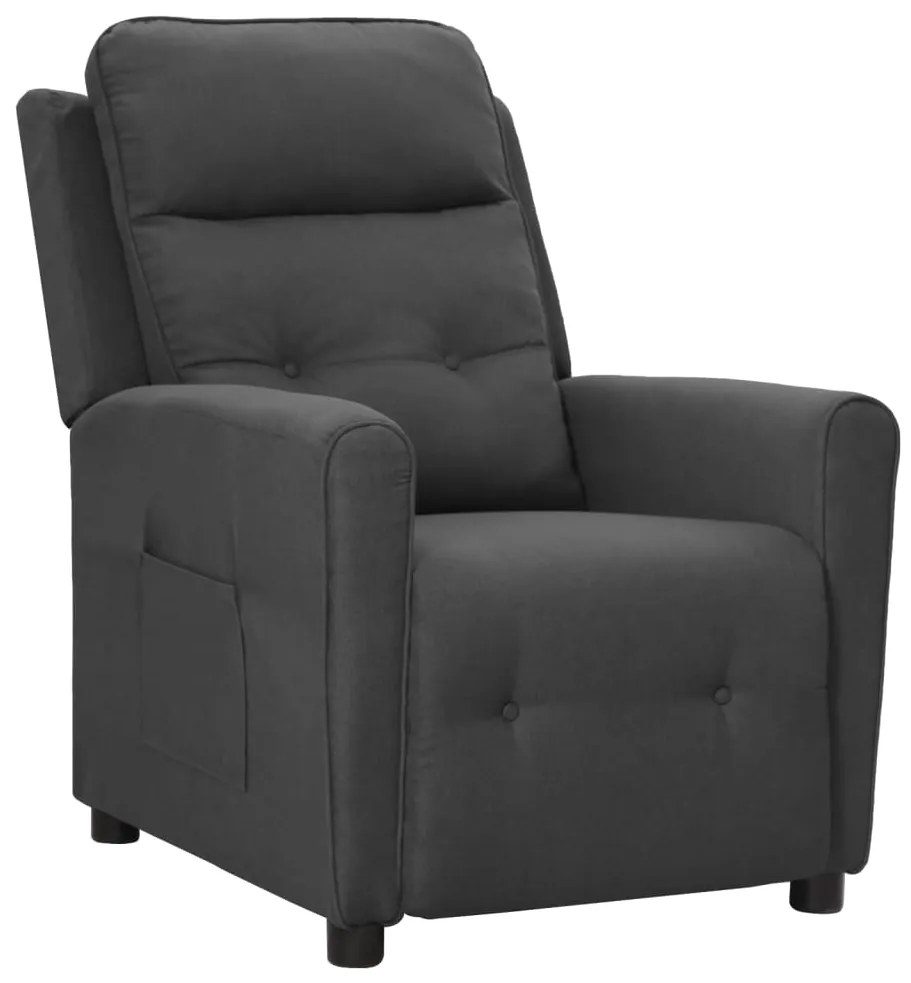 3098196 vidaXL Fotoliu cu ridicare, gri închis, textil