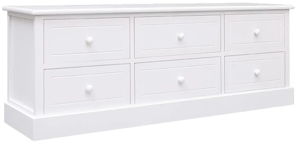 vidaXL Comodă TV, alb, 108x30x40 cm, lemn masiv de paulownia