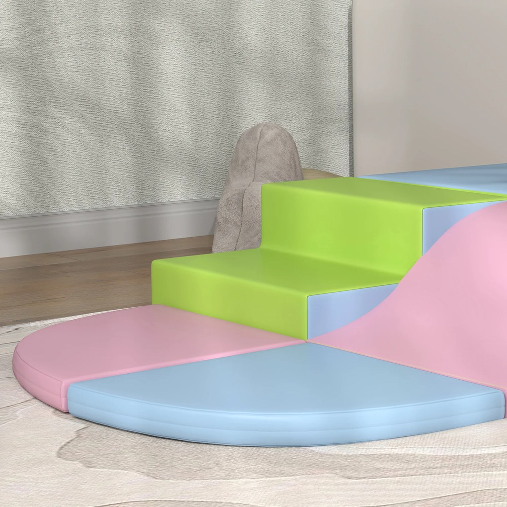 HOMCOM Modul motricitate bebeluși 6 bucăți parcurs motricitate bebeluși din spumă EPE pentru copii preșcolari, multicolor | Aosom Romania