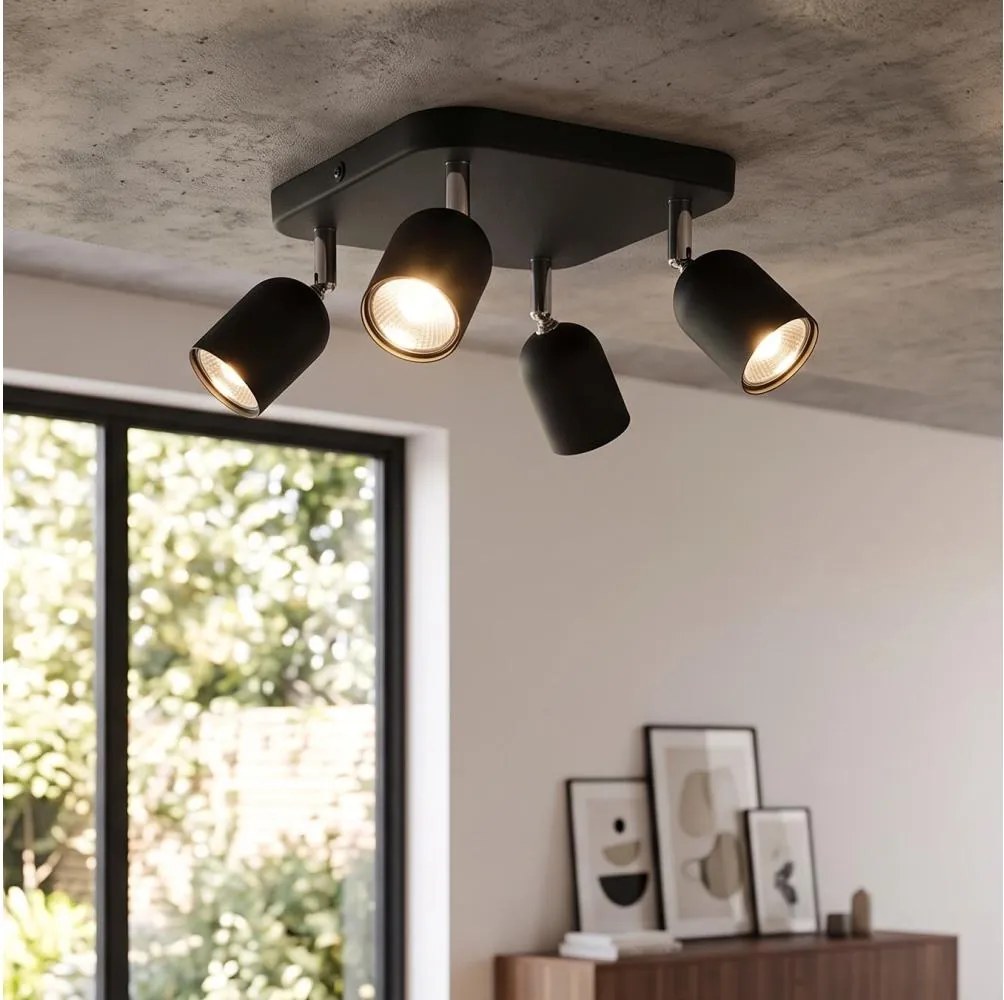 Spot LED TOP 4xGU10/10W/230V negru