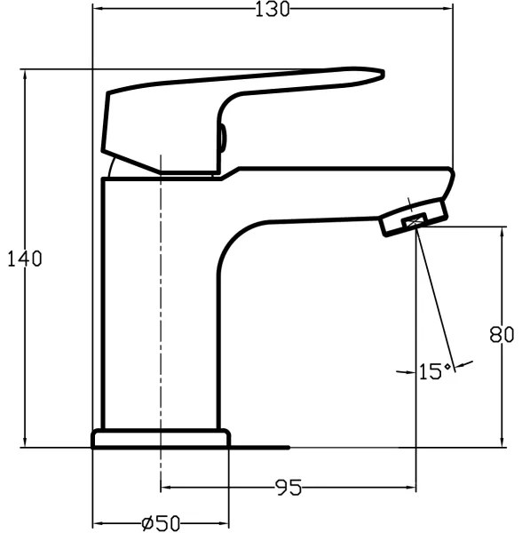 Novaservis - Baterie pentru lavoar TITANIA COSMOS, crom lucios