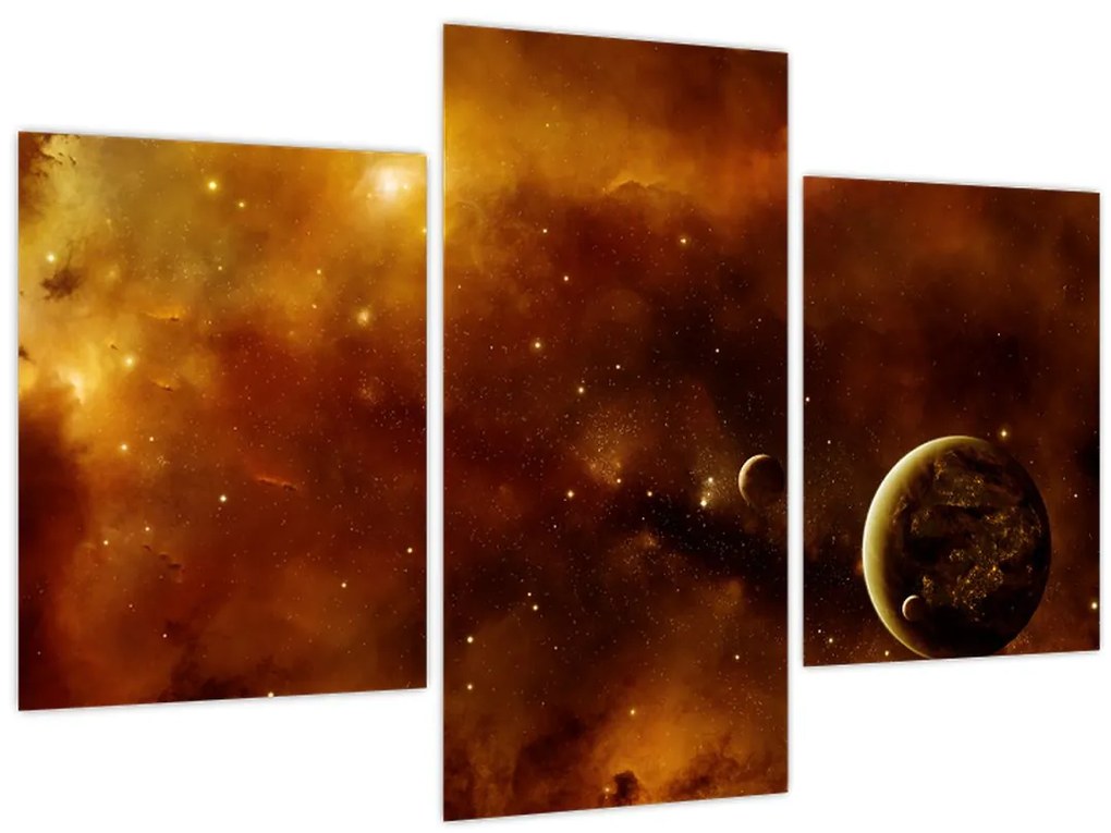 Tablou - Planete cu nebuloasă (90x60 cm)