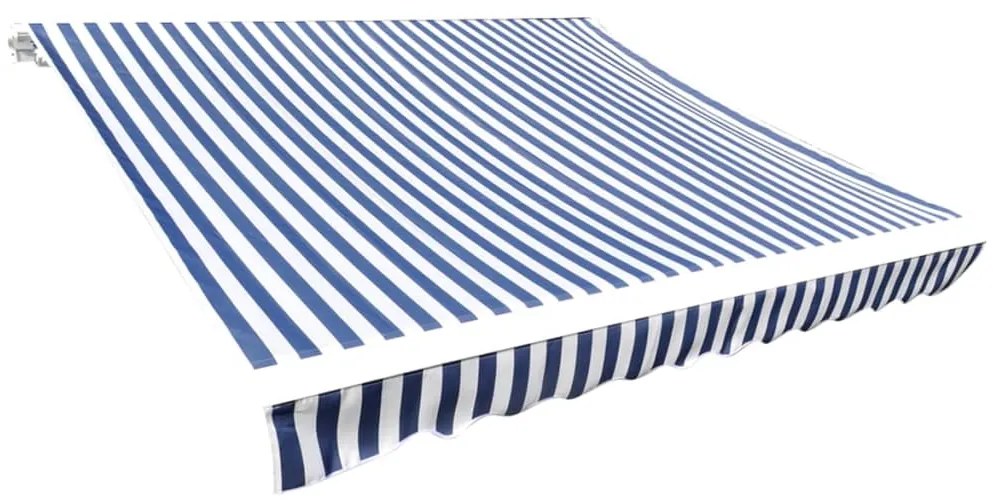 vidaXL Pânză copertină, albastru &amp; alb, 4x3 m (cadrul nu este inclus)
