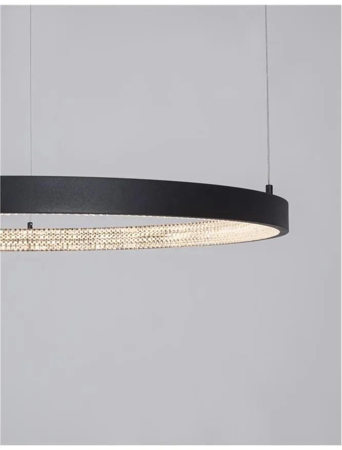 Lustra LED dimabila, design modern PRESTON, 80cm negru NVL-9865180