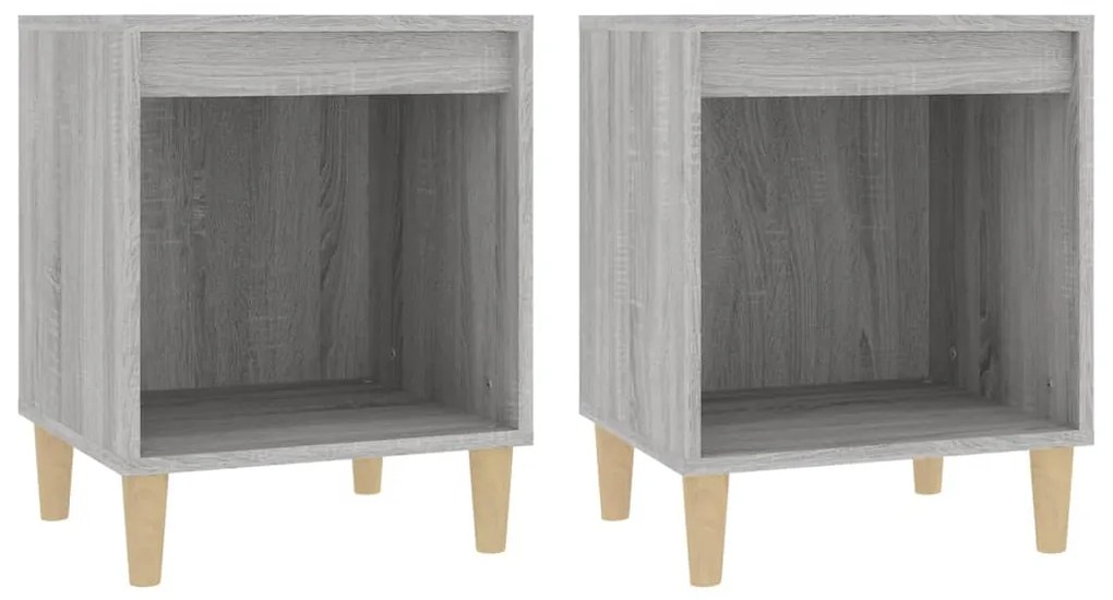 821871 vidaXL Noptiere, 2 buc., gri sonoma, 40x35x50 cm