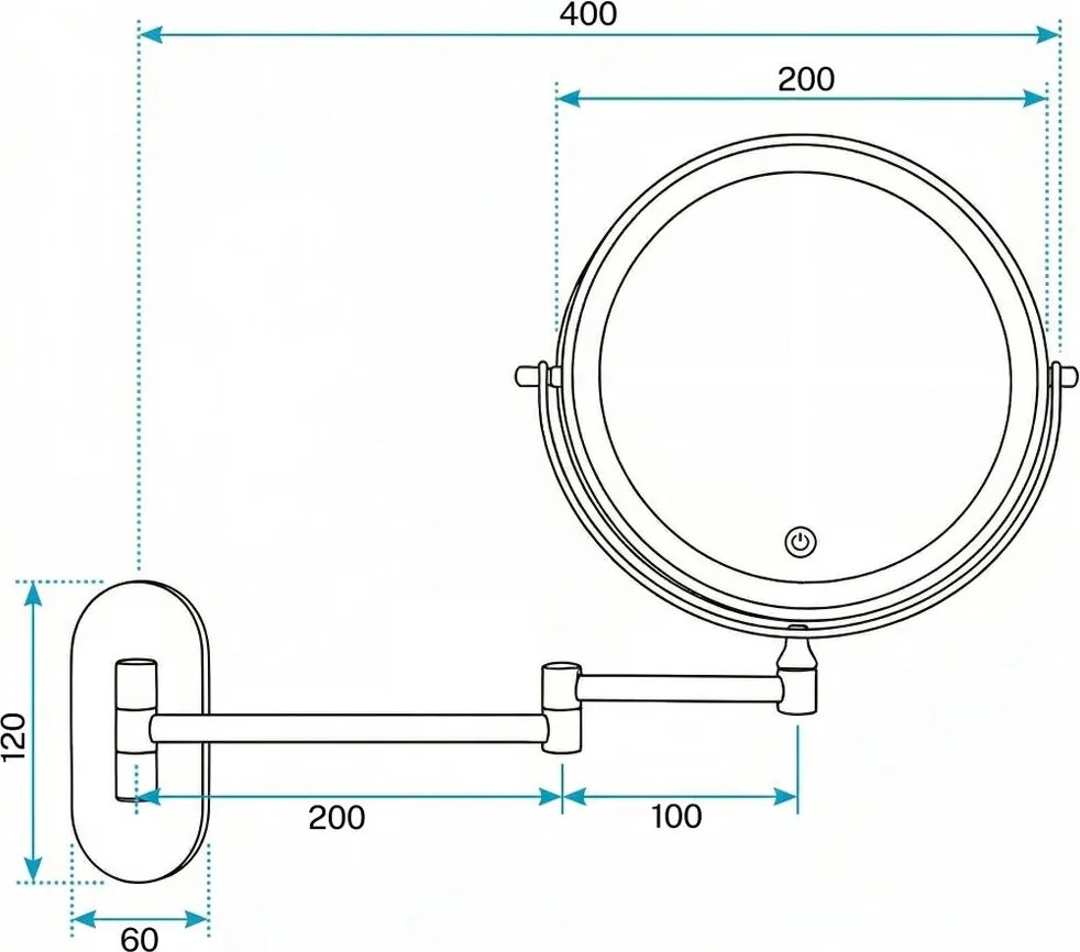 Oglinda LED Glow negru