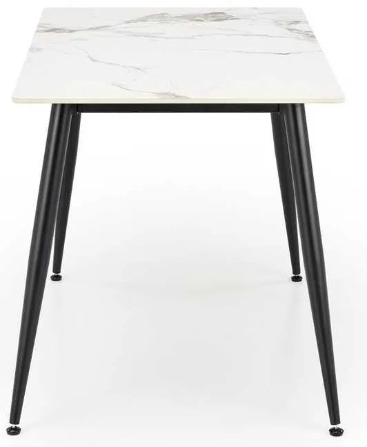 Masă de bucătărie Webster 120 cm, marmură / negru