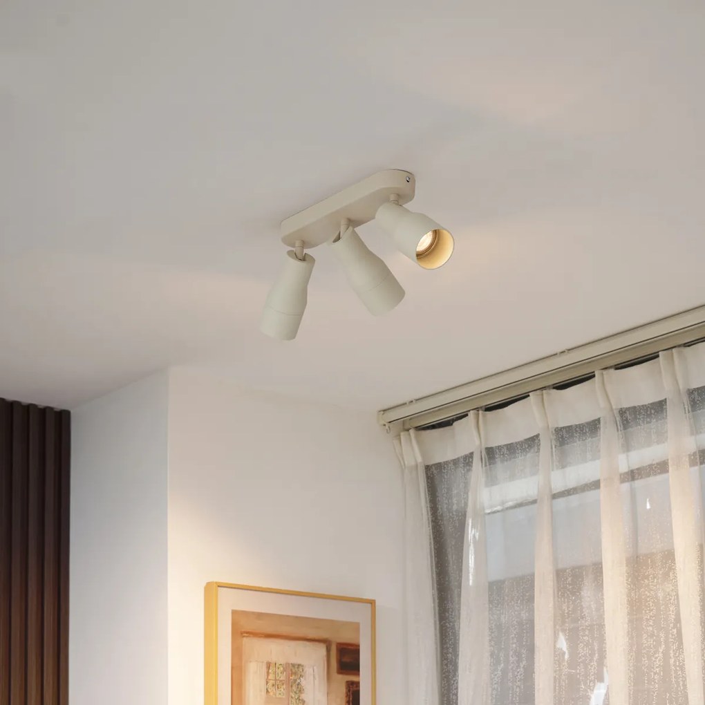 Spoturi plafon rotunde bej GU10 50mm 3 lumini - Stanley