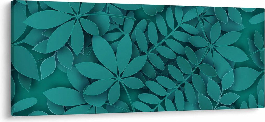 Tablou - Frunze turcoaz (120x50 cm)