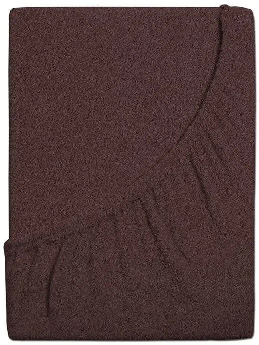 Cearsaf din frote pentru patut copii EXCLUSIVE 70x140 cm maro inchis