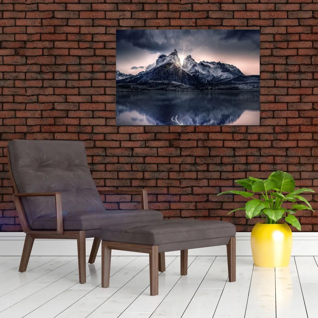Tablou lacul cu munte (90x60 cm)