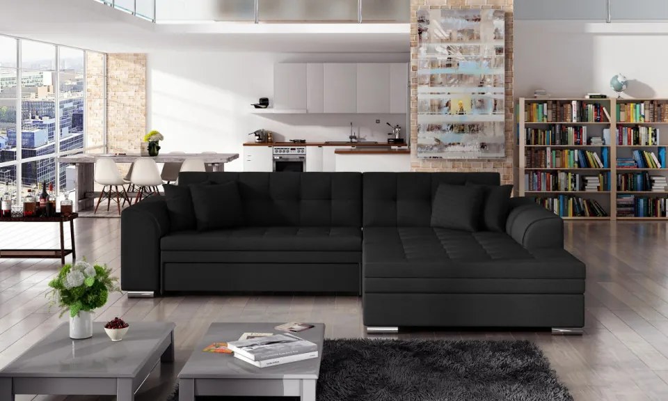 Coltar tapitat, extensibil, 295x80x195 cm, Sorento R02, Eltap (Culoare: Gri / Bej deschis)