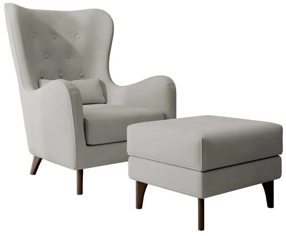 Fotoliu cu suport picioare Calimero II (gri + wenge). 1099324