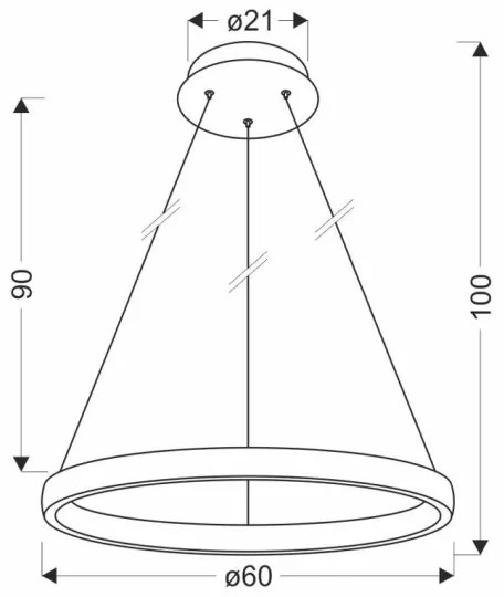 Lustră LED pe cablu HASHIM LED/34W/230V d. 60 cm cupru