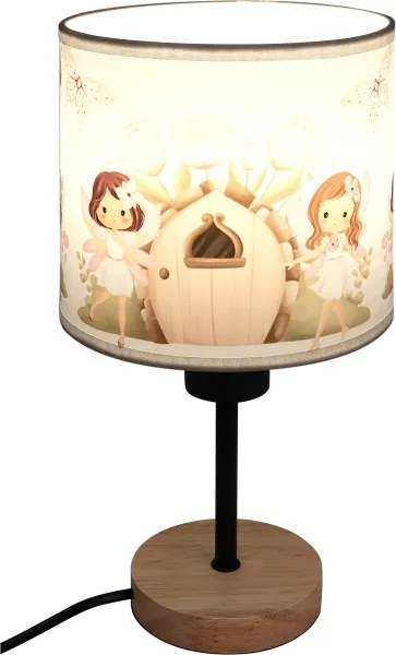 Brilagi - Lampă de masă BOBO WOOD 1xE27/25W/230V stejar/negru/alb/roz/zâne