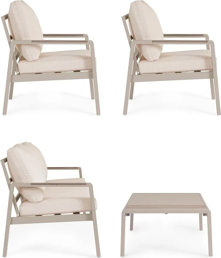 Set mobilier de grădină bej din aluminiu pentru 5 persoane Elna – Bizzotto