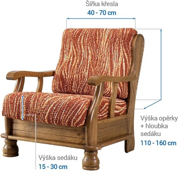 Gaico Huse bielastice UNIVERSO NOU dungi cărămizii fotoliu cu manere de lemn (l. 40 - 70 cm)