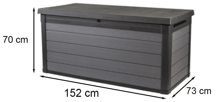 Cutie de grădină din plastic Cortina 570L gri