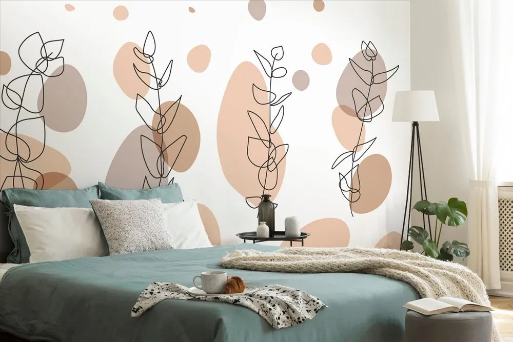 Tapet autoadeziv natura moartă minimalistă ale plantelor